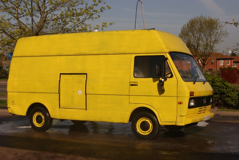 The van that morning, yellow with anticipation