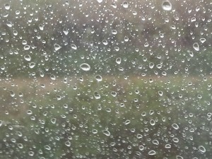 A picture of rain on a window