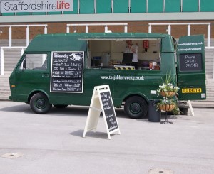 Our food truck at Uttoxeter food festival, with no one around.
