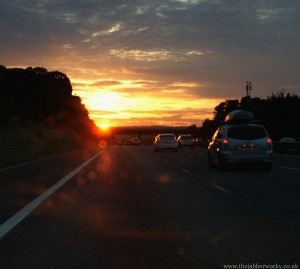 Sunset on the M40 Northbound