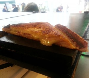 A the other half of a cheese and ham toastie: molten, oozy goodness.