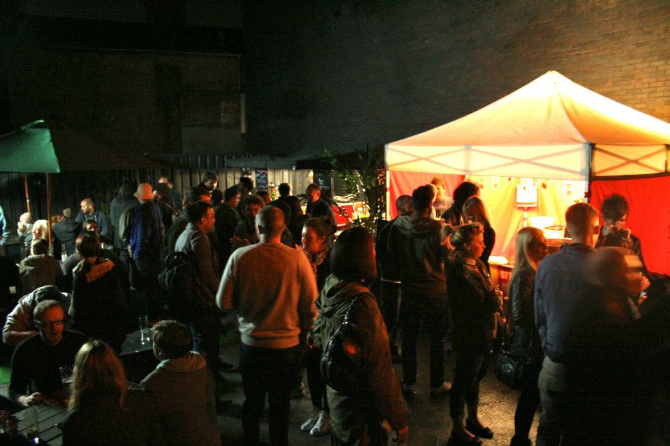 Customers queuing for dinner at the Digbeth Dining Club