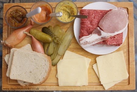 Toasted sandwich burger ingredients