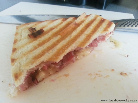 Brie, bacon and cranberry toastie.