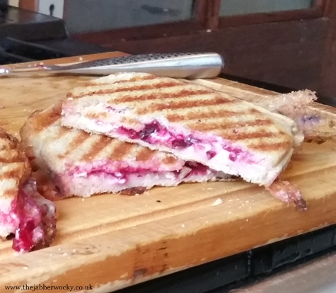 beetroot relish toastie - goat's cheese