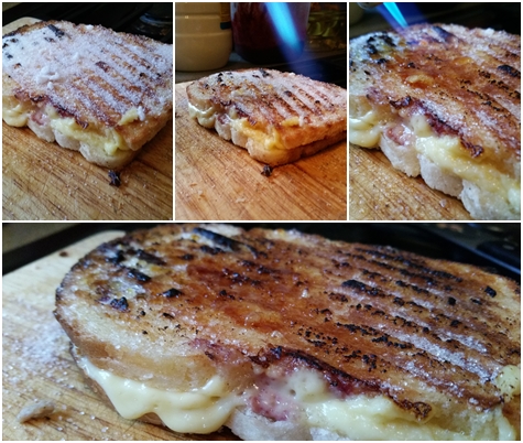 Creme Brulee toastie blowtorching