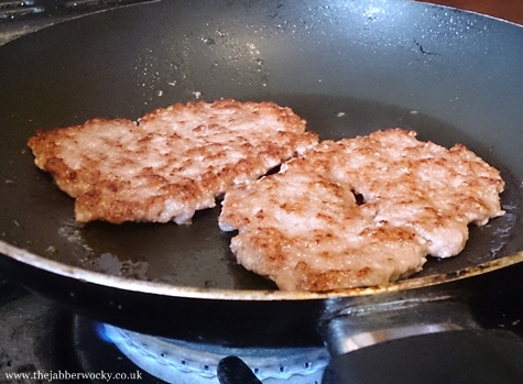 sausage patty frying