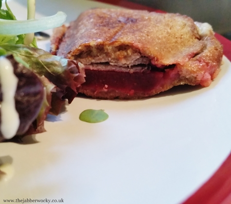 Cornish Yarg toastie with beetroot and beef