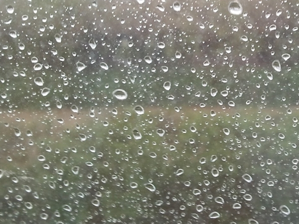 A picture of rain on a window