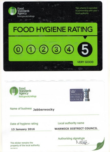jabberwocky food hygiene certificate