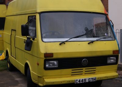 yellow VW LT 31 catering van